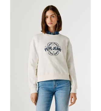 Pepe Jeans para mujer. PL5800075 Sudadera Maat blanco (S), Casual, Algodón