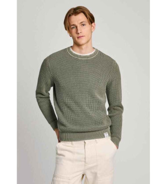 Pepe Jeans para hombre. PM702454 Jersey Maddox verde (M), Casual, Algodón Orgánico, Sostenible