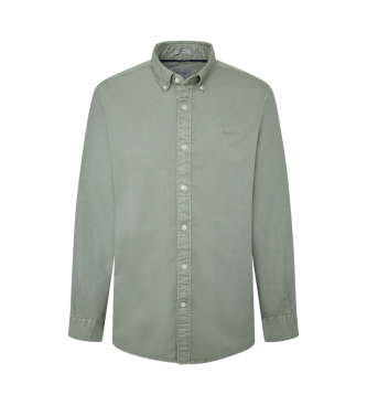 Pepe Jeans para hombre. PM308728 Camisa Manley verde (M), Casual, Algodón, Manga larga