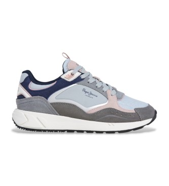 Pepe Jeans para mujer. PLS600011 Zapatillas Marlon Sports gris (42), Piel, Plano, Cordones, Casual, Multicolor