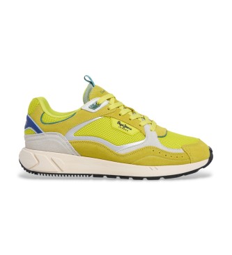 Pepe Jeans para hombre. PMS600018 Zapatillas de Piel Marlon Sporty amarillo (46), Plano, Cordones, Casual