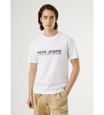 Pepe Jeansvoor mannen. PM5010104 Matthew T-shirt wit (S), Casual, Katoen, Korte mouwen