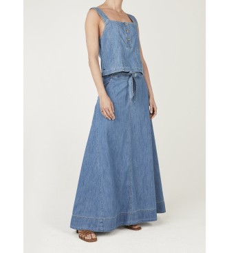 Pepe Jeans para mujer. PL9011928 Falda Maxi Belt azul (S), Casual, Algodón, Denim