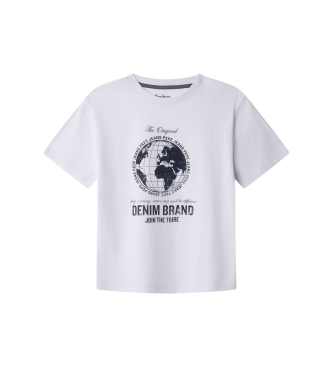 Pepe Jeans para niño. PB5000024 Camiseta Medgar blanco (10Años= 140cm), Casual, Algodón, Manga corta, moda infantil