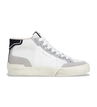 Pepe Jeans para mujer. PLS300002 Zapatillas Milan Disco blanco (38), Plano, Cordones, Casual