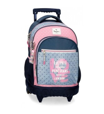 Mochila con ruedas Noni denim 2R azul, rosa (OSFA), Casual, Multicolor, Poliéster, moda infantil, Pepe