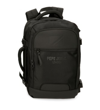 Pepe Jeans unisex. 7062941 Mochila de viaje con portaordenador Bromley dos compartimentos negro (OSFA), Casual, Poliéster