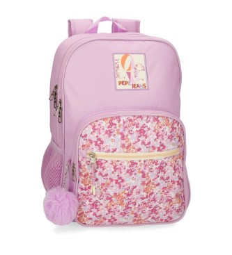 Pepe Jeans unisex para niños. 6852221 Mochila escolar Sandra dos compartimentos 40 cm rosa (OSFA), Casual, Poliéster, moda infantil