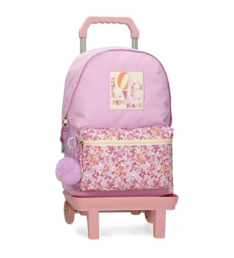 Pepe Jeans para niña. 68523T1 Mochila Sandra 42 cm con carro rosa (OSFA), Casual, Poliéster, moda infantil, Pepe Jeans outlet 2024.