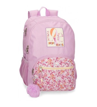 Pepe Jeans para niña. 6852521 Mochila Sandra dos compartimentos 45 cm rosa (OSFA), Casual, Poliéster, moda infantil