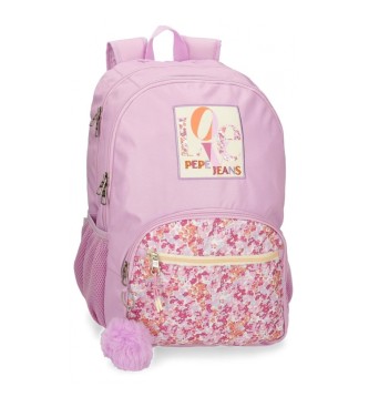 Pepe Jeans para niña. 68525D1 Mochila Sandra dos compartimentos 45 cm adaptable a carro rosa (OSFA), Casual, Poliéster, moda infantil