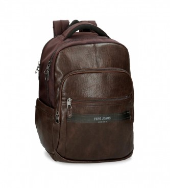 Pepe Jeans unisex. 7812332 Mochila porta ordenador Horley dos compartimentos marrón (OSFA), Casual, Poliéster