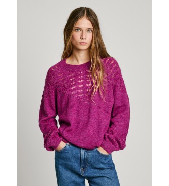 Pepe Jeans para mujer. PL702241 Jersey Naina lila (S), Casual, Acrílico