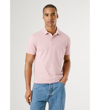 Pepe Jeans för män. PM542307 Polo New Harper rosa (XXL), Casual, Bomull, Klassisk, Kort ärm