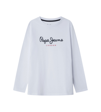 Pepe Jeans para niño. PB5000027 Camiseta New Herman blanco (10años= 140cm), Casual, Algodón, Manga larga, moda infantil