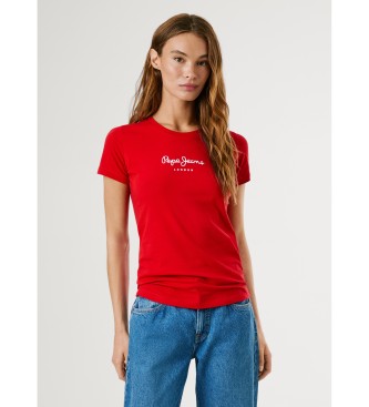Pepe Jeans para mujer. PL505202 Camiseta New Virginia rojo (L), Casual, Algodón, Manga corta