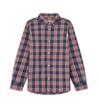 Pepe Jeans para niño. PB302643 Camisa Nicolas marino, rojo (12años= 152cm), Casual, Algodón, Manga larga, moda infantil