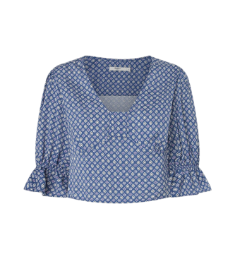 Pepe Jeans para mujer. PL304893 Blusa Nora azul (XS), Casual, Poliéster, Manga 3/4