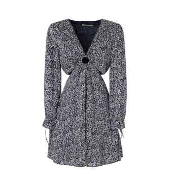 Pepe Jeans para mujer. PL953561 Vestido Norman marino (S), Casual, Viscosa, Manga larga