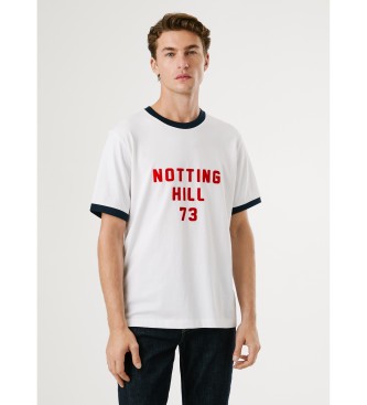 Pepe Jeansvoor mannen. PM5010108 Notting Hill T-shirt wit (XL), Casual, Katoen, Korte mouwen