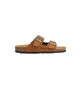 Pepe Jeans para mujer. PLS90637 Sandalias Oban Claic 1 marrón (38), Plano, Ninguno, Casual