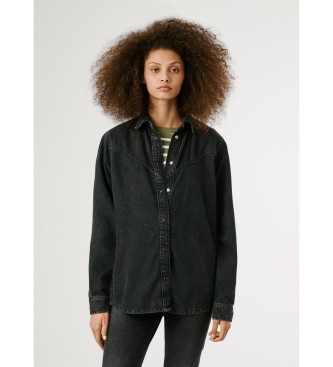 Pepe Jeans para mujer. PL3051236 Camisa Odile negro (L), Casual, Algodón, Manga larga