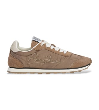 Pepe Jeans para mujer. PLS400012 Zapatillas Once Essence beige (36), Marrón, Plano, Cordones, Casual