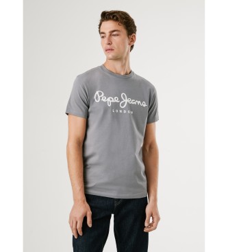 Pepe Jeans para hombre. PM5010132 Camiseta Original Stretch gris (XXL), Casual, Algodón, Manga corta