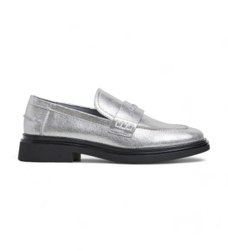 Pepe Jeans para mujer. PLS10424 Mocasines Penny Gloss plateado (37), Plata, 1 a 3cm, Ninguno, Casual