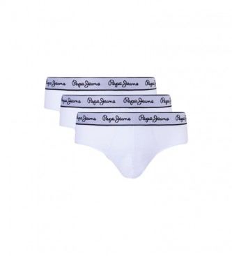 Pepe Jeans para hombre. PMU10970 Pack 3 Slips Clásicos blanco (M), Homewear, Algodón Orgánico, Sostenible