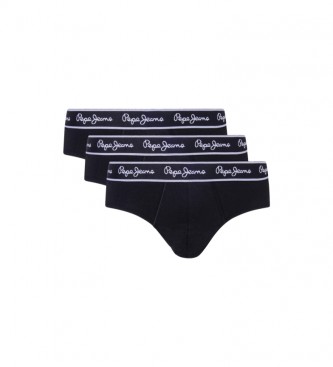 Pepe Jeans para hombre. PMU10970 Pack 3 Slips Clásicos negro (S), Homewear, Algodón Orgánico, Sostenible