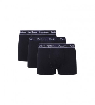 Pepe Jeans para hombre. PMU10975 Pack 3 Bóxers Algodón Elástico negro (XXL), Homewear, Algodón Orgánico, Sostenible