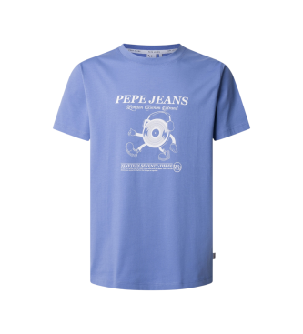 Pepe Jeans para hombre. PM509751 Camiseta Perkins azul (XXL), Casual, Algodón, Manga corta