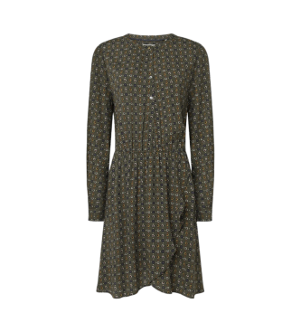 Pepe Jeans para mujer. PL953622 Vestido Pernicia verde (S), Casual, Viscosa, Manga larga