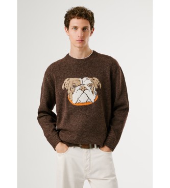 Pepe Jeans para hombre. PM7000023 Jersey Phelan marrón (M), Casual, Poliéster