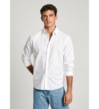 Pepe Jeans para hombre. PM308274 Camisa Phil blanco (S), Casual, Algodón, Manga larga, Sostenible