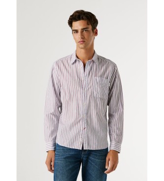 Pepe Jeans para hombre. PM3091184 Camisa Pietro blanco (S), Casual, Algodón, Manga larga