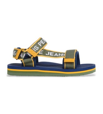 Pepe Jeans para niño. PBS70071 Sandalias de tiras tipo trek Pool Classic B verde (32), Plano, Velcro, Casual, moda infantil
