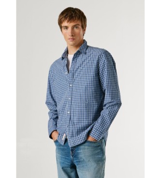 Pepe Jeans para hombre. PM3091180 Camisa Presley azul (S), Casual, Algodón, Manga larga