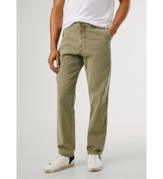 Pepe Jeansvoor mannen. PM2100007 Canvas Broek Regular Chino Groen (34), Casual, Katoen