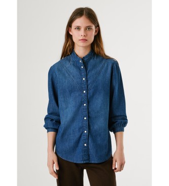 Para mujer. PL30512035A0 Camisa Regular Denim (L), Casual, Algodón, Manga larga