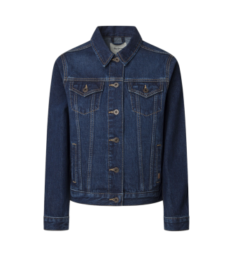 Pepe Jeans para mujer. PL402432EF1 Chaqueta Regular azul (XL), Casual, Algodón, Denim, Sostenible