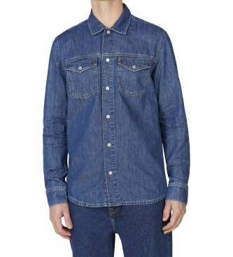 Pepe Jeans para hombre. PM308584HX5 Camisa regular overshit azul (L), Casual, Algodón, Manga larga