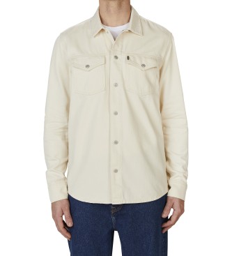 Pepe Jeans para hombre. PM308584TC4 Camisa regular overshit blanco crudo (L), Casual, Algodón, Manga larga