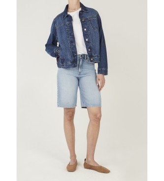 Pepe Jeans para mujer. PL80000422W0 Bermuda Relaxed Lexa azul (33), Casual, Algodón, Denim