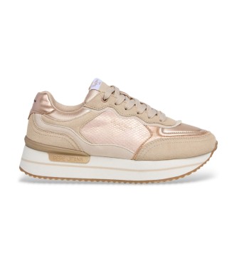 Pepe Jeans para mujer. PLS600042 Zapatillas Rusper Wed beige (37), 3 a 5cm, Cordones, Casual