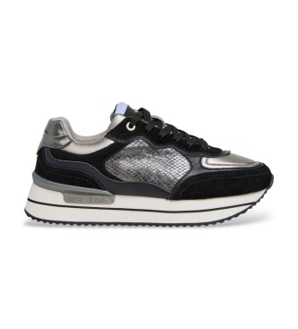 Pepe Jeans för kvinnor. PLS600042 Träningsskor Rusper Wed svart (40), 3 till 5 cm, Nyckelband, Casual, Nät