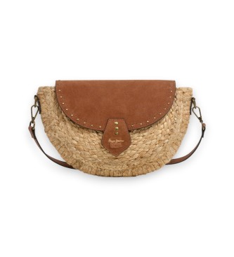 Pepe Jeans para mujer. PL0300101 Bolso Saddie Barker marrón (OSFA), Casual, Yute