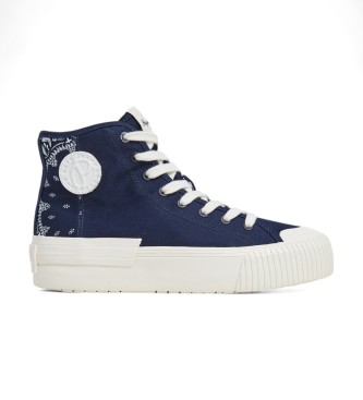 Pepe Jeans para mujer. PLS31554 Zapatillas Samoi Divided marino (37), Plano, Cordones, Casual