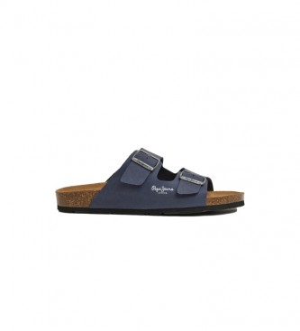 Pepe Jeans para hombre. PMS90110 Sandalias Anatómicas Double Chicago marino (44), Plano, Ninguno, Casual